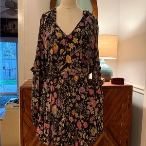 Spell Sayulita Nightshade Black Floral Mini Dress